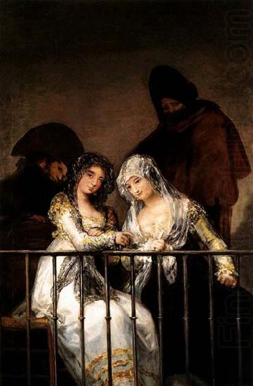 Francisco de goya y Lucientes Majas on Balcony china oil painting image